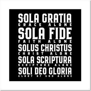 Five Solas of The Reformation - Reformed Christian Posters and Art